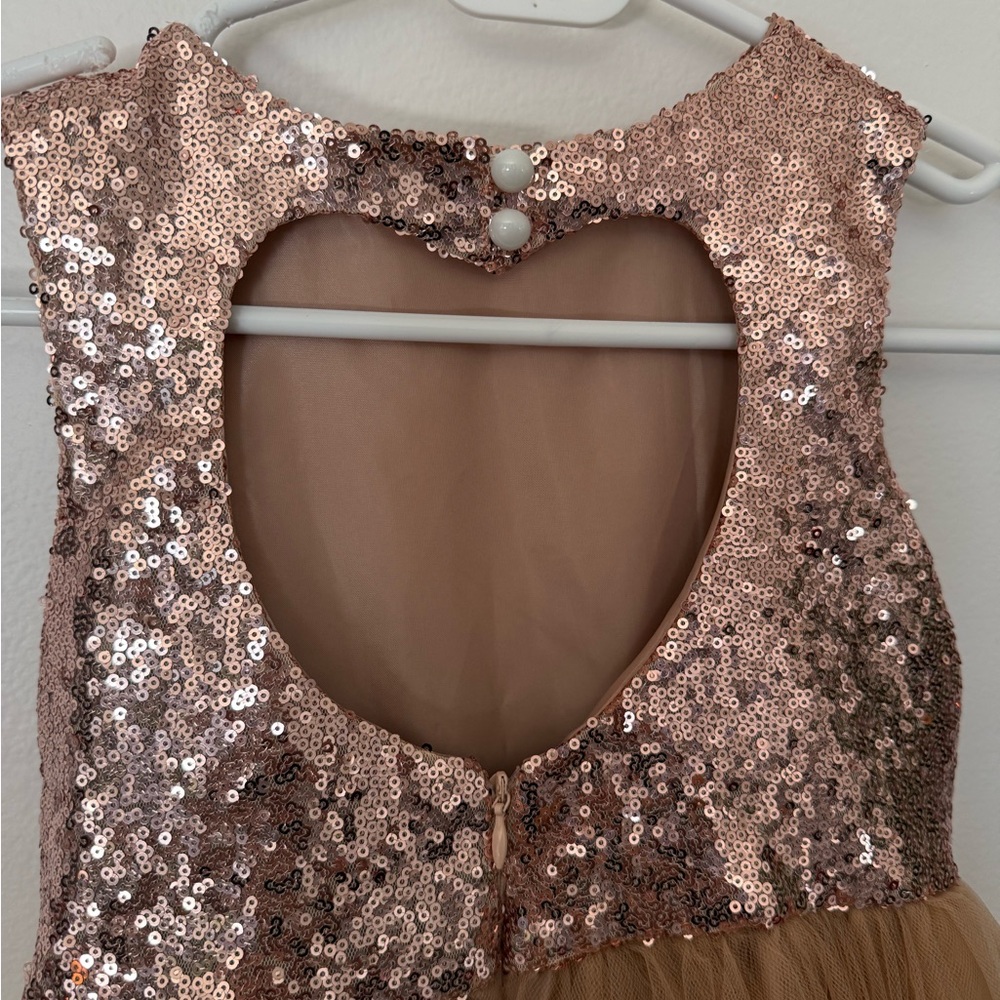 Sparkling Pink Tulle Dress with Satin Bow - Picture 5 of 9